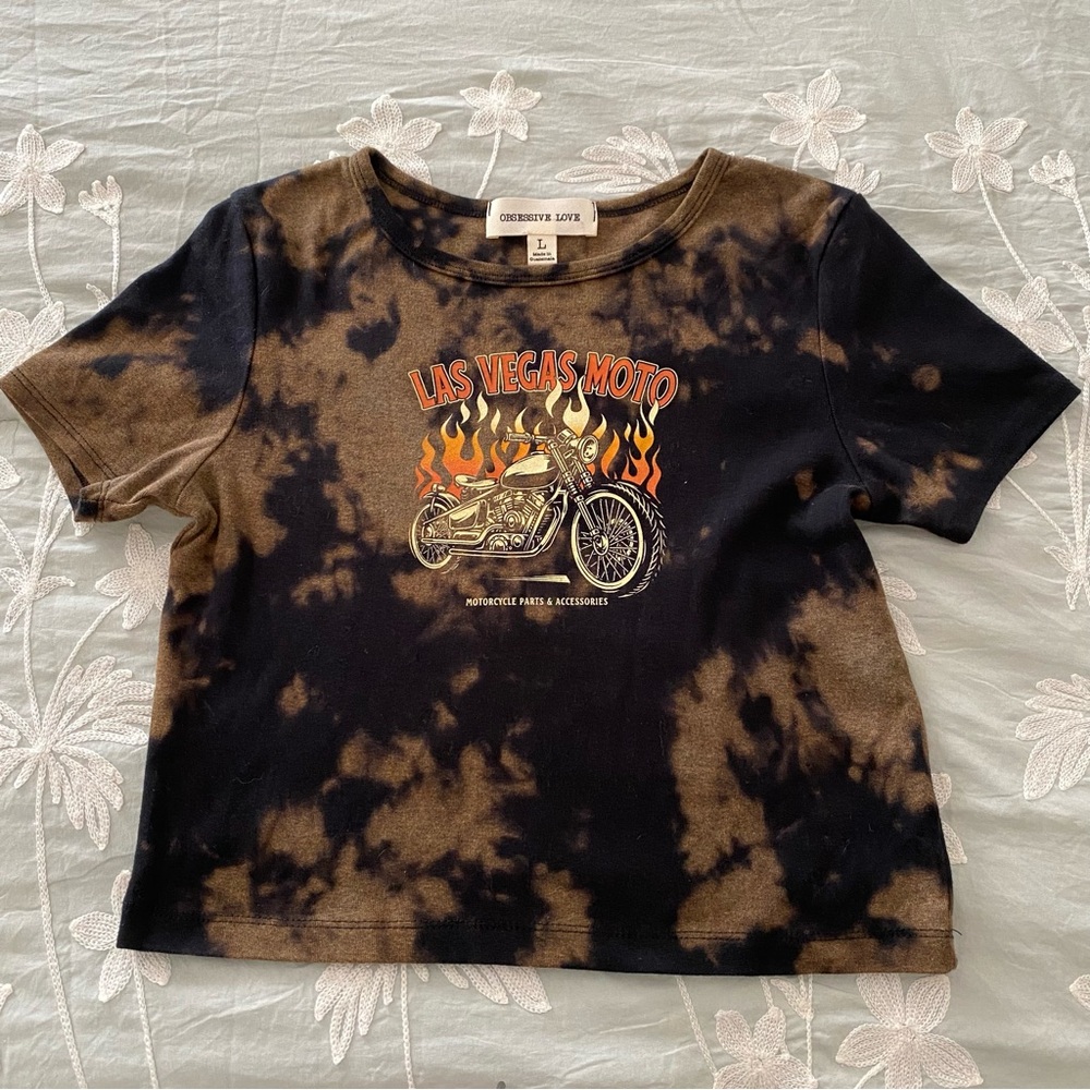 Motorcycle Las vegas moto croped tee